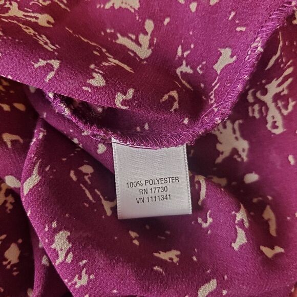 Converse Purple Printed Sheer Blouse Size Small - Picture 7 of 7